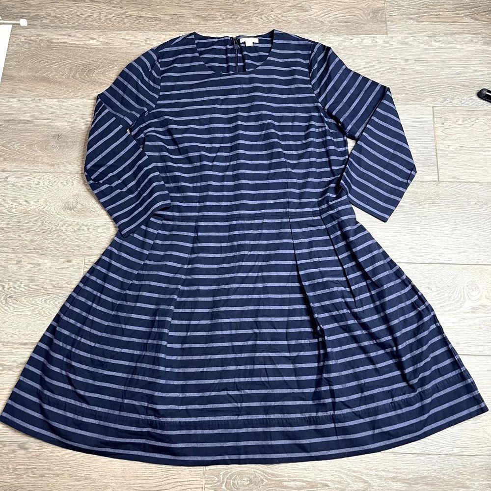 GAP striped 3/4‎ sleeve dress Blue Size 10